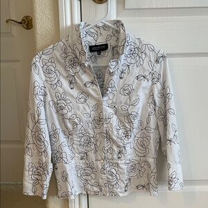 Jones New York White Floral Blouse